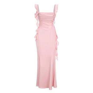 Nana Jacqueline Pink Ruffle Maxi Dress